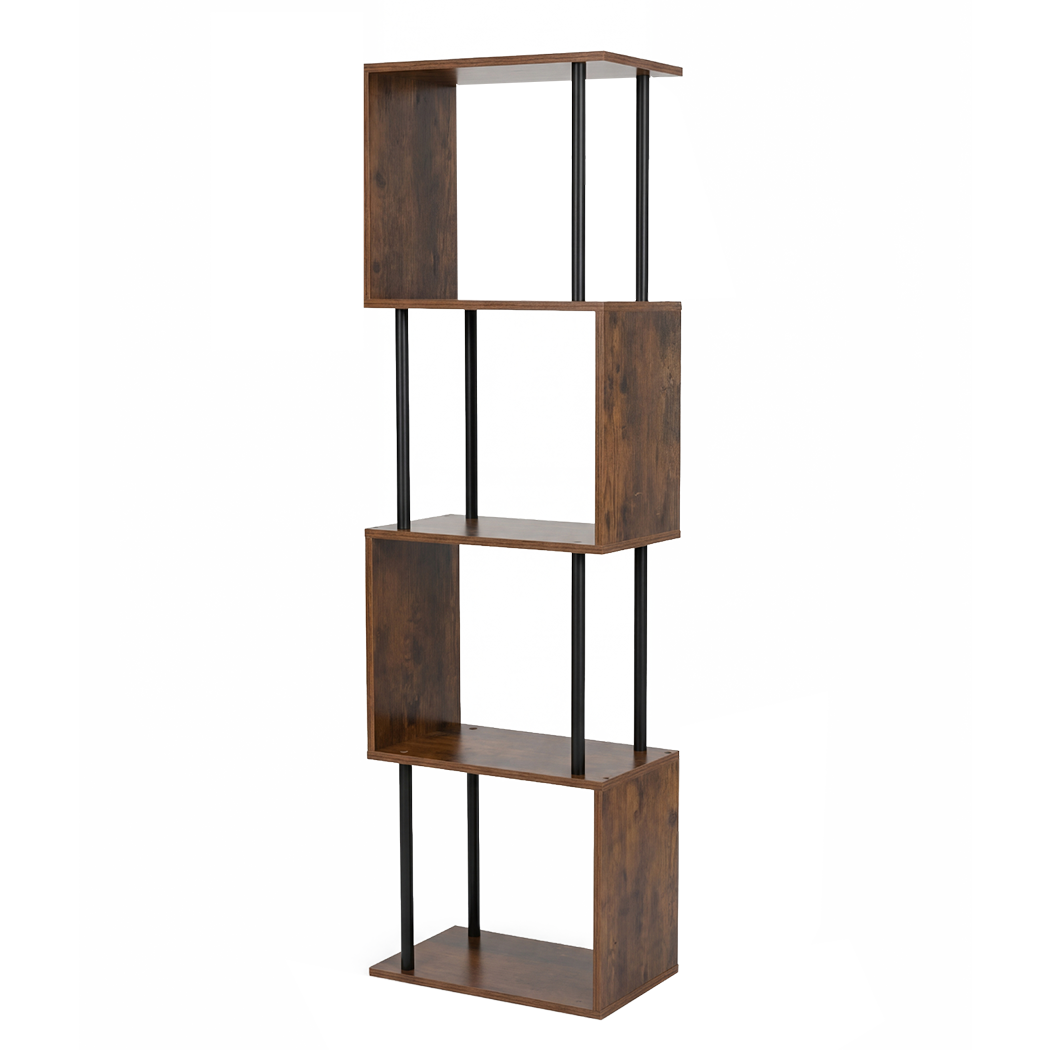 Levede Bookshelf 5 Tier Display Shelf Bookcase Storage Rack S-Shaped Anti-Tip-2050056772479225865