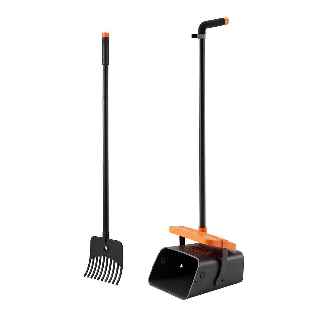Pawz Pooper Scooper Rake Kit Long Handle Dog Poop Picker Easy Pickup Outdoor-2050059017870512136