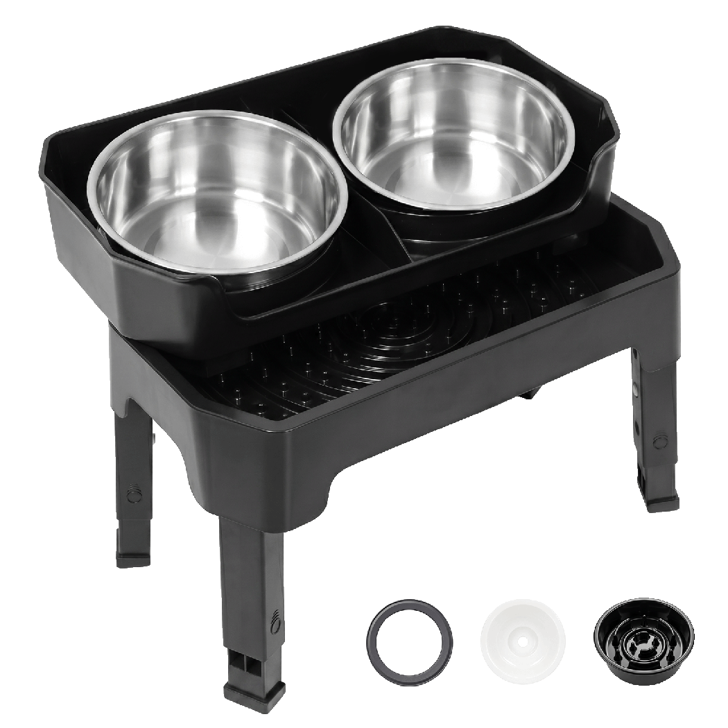Pawz Raised Dog Bowls Adjustable Elevated Feeder Slow Feeder Lick Mat Foldable-2072893572549578760