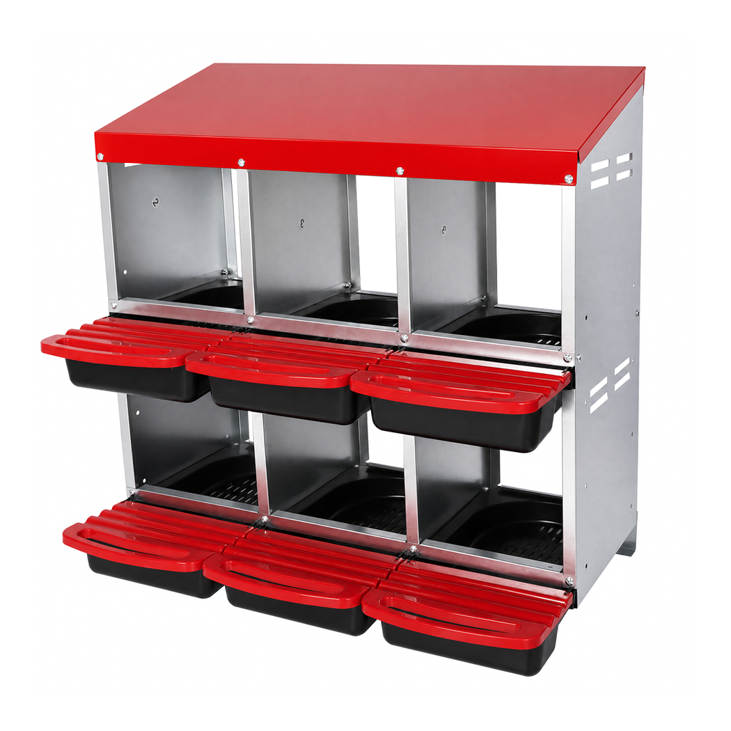 Pawz Chicken Hen Coop Hutch 6 Hole Double Layer Roll Away Lay Egg Nesting Box-2061251867110936584