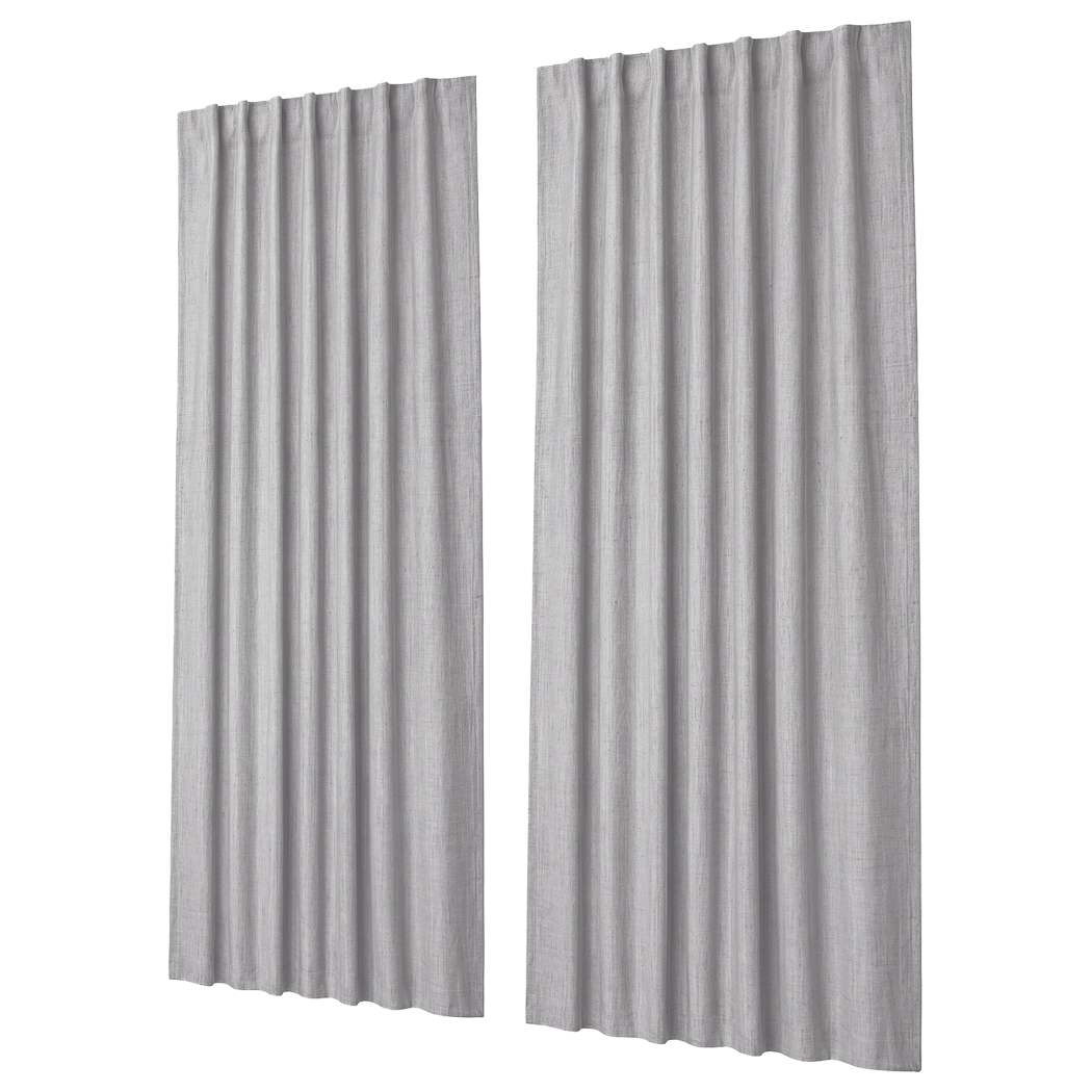 Marlow Blackout Curtains 2 Panels Thermal Linen Look Blockout Drapes 180 x 230cm-2072893565524119560