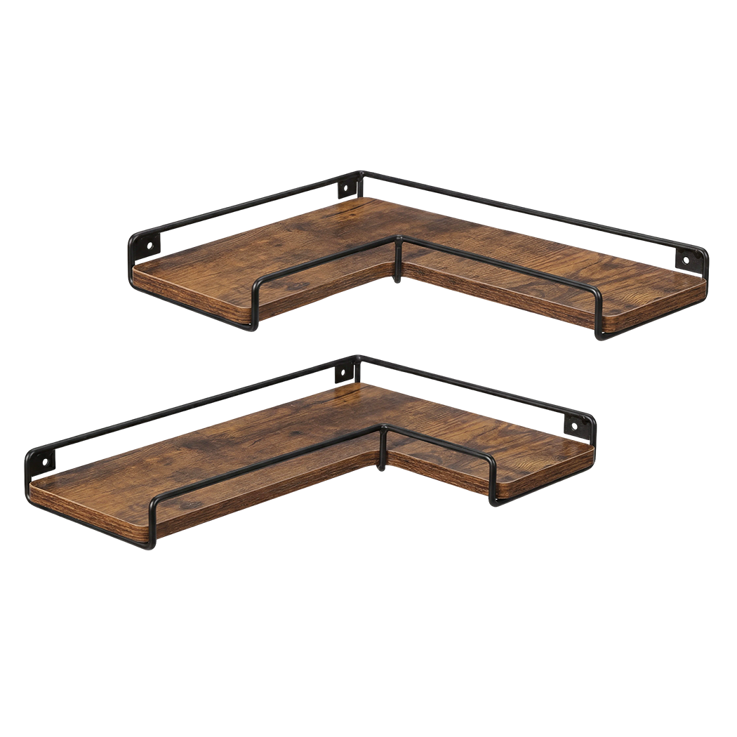 Levede Floating Shelf DIY Corner Wall Shelf 2Pcs Storage Display Rack Bedroom-2050059024665284616