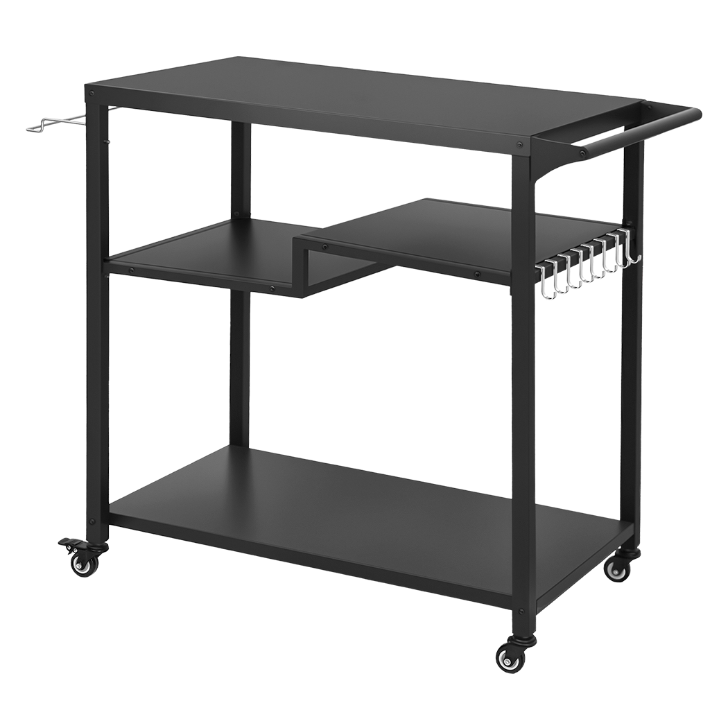Levede Outdoor Kitchen Cart 3 Tier BBQ Grill Cart Mobile Patio Serving Trolley-2050059021565693960