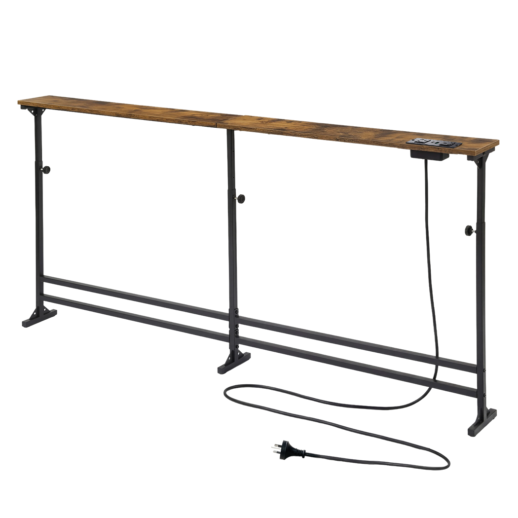 Levede Narrow Console Table Adjustable Behind Couch Side Power Ports Entryway-2050059017098760201