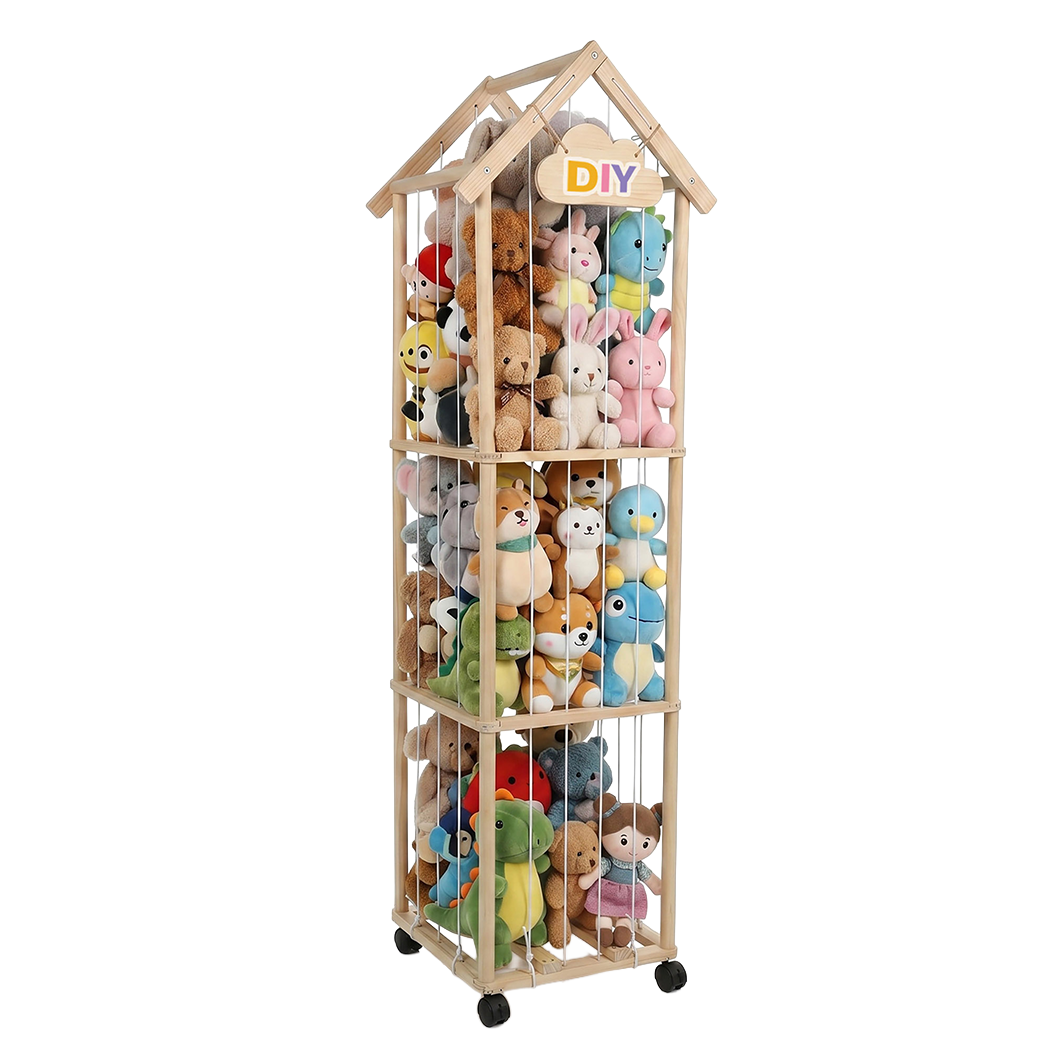 Levede Kids Toys Storage Tube Box Plush Doll Display Organiser 150cm x 40cm-2050059011092516873