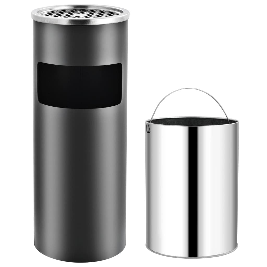 Ashtray Dustbin Bin Hotel 30L Steel Grey Outdoor Commercial Waste Bin Stand