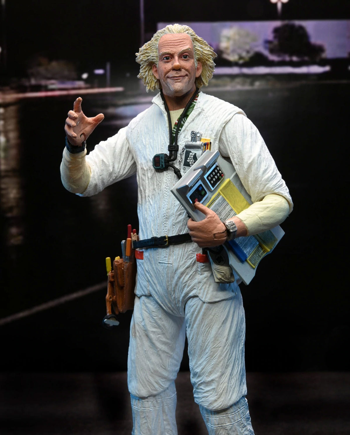 Back to the Future Doc Brown Ultimate Action Figure 7” with Accessories White