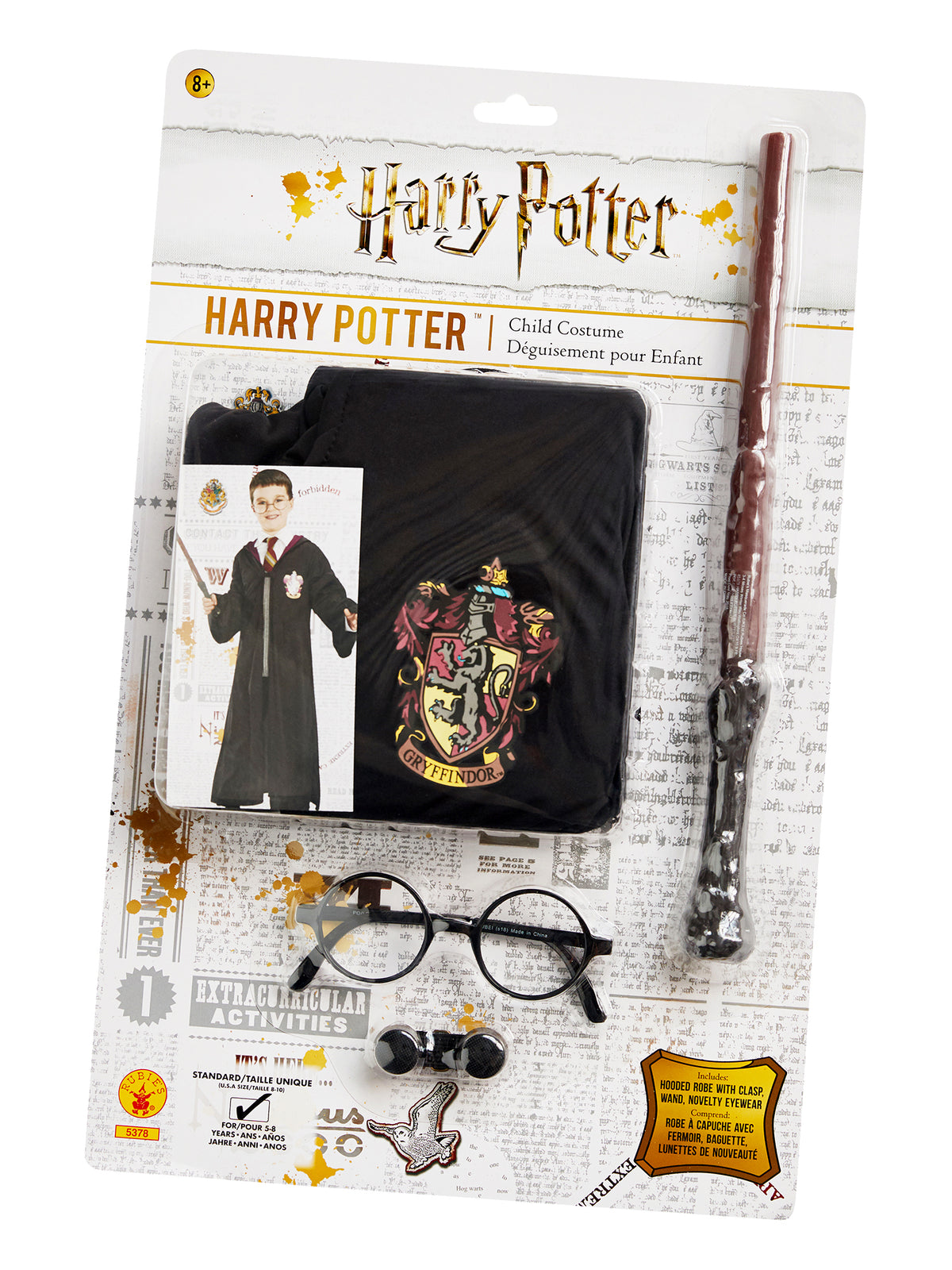 Harry Potter Deluxe Costume Set with Robe Wand Glasses Official Licensed – Black Colour