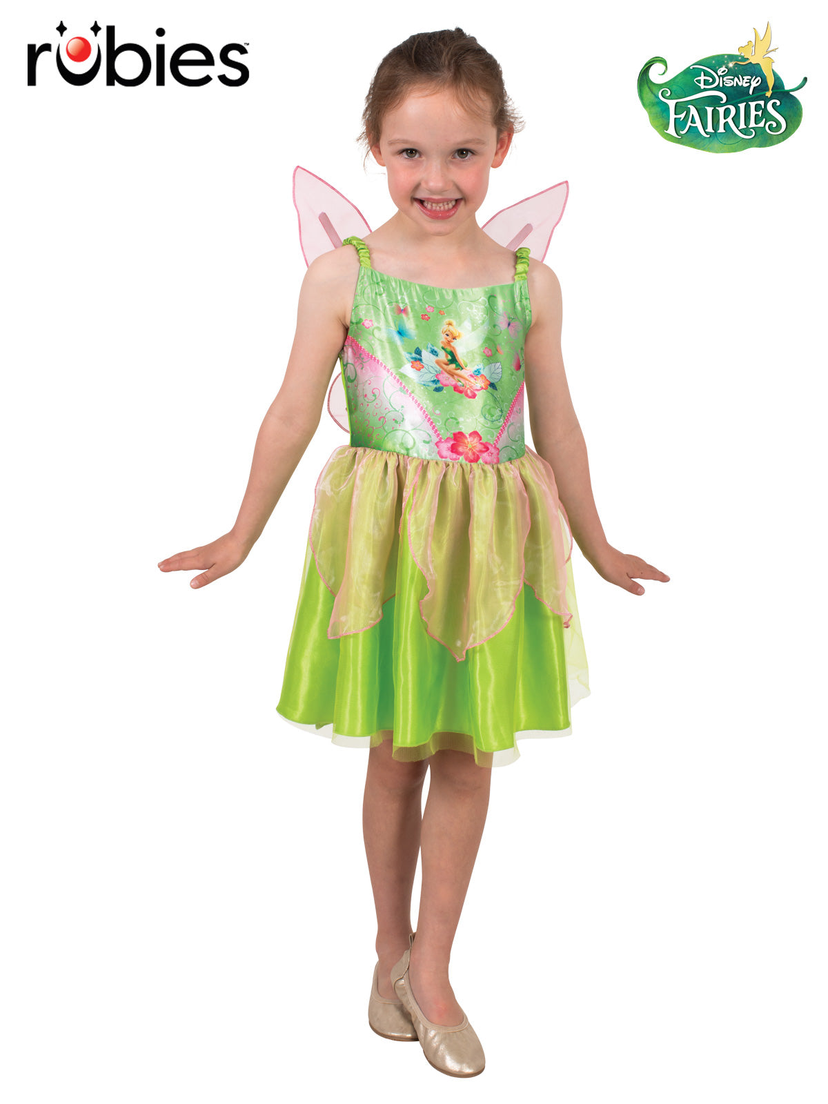 Tinker Bell Costume for Kids Disney Ballerina Dress with Tulle Skirt and Wings