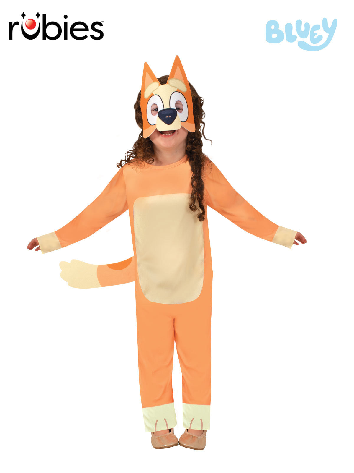 Bingo Costume for Kids Official Bluey Red Heeler Jumpsuit with Mask Orange Colour