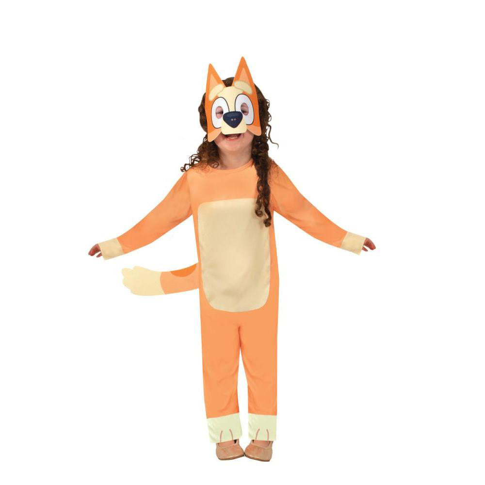 Bingo Costume for Kids Official Bluey Red Heeler Jumpsuit with Mask Orange Colour