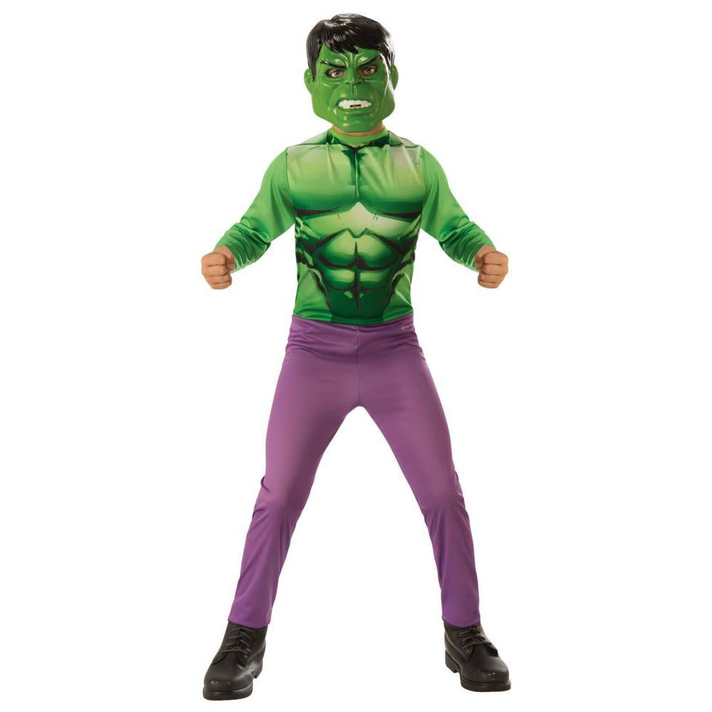 Kids Hulk Costume with Muscle Print Jumpsuit and Mask for Dress Up