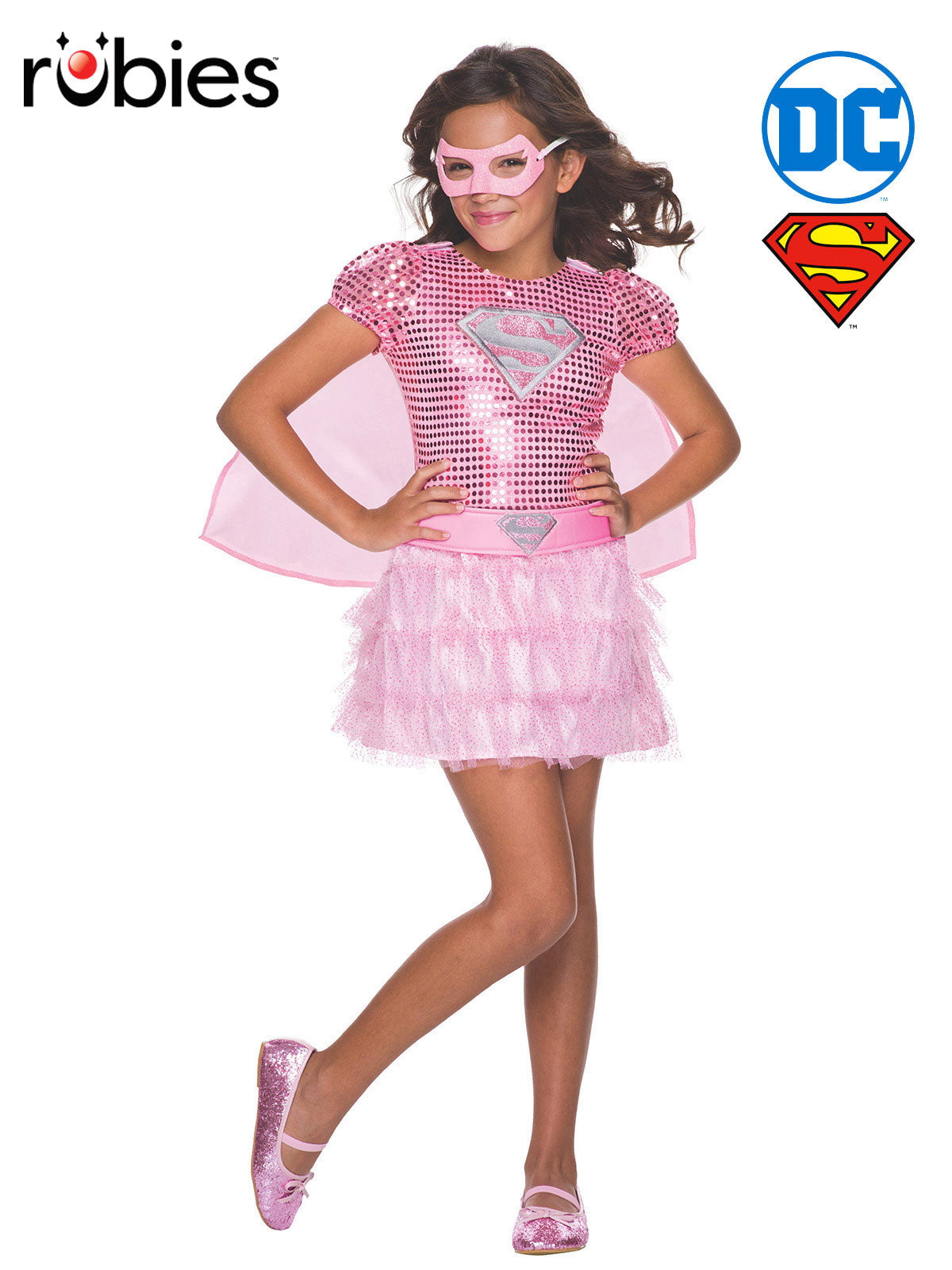SUPERGIRL PINK SEQUIN COSTUME CHILD