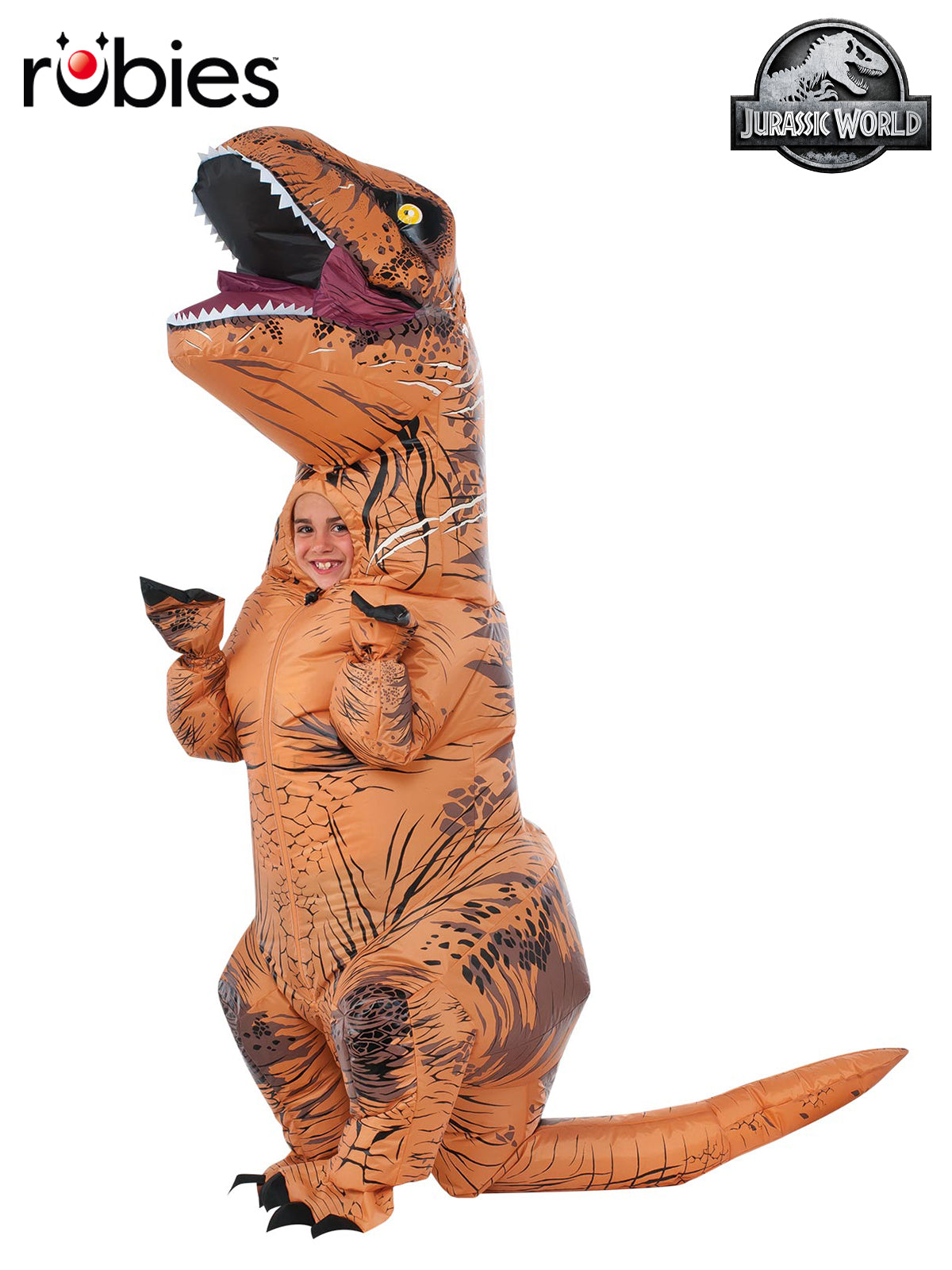 T-Rex Inflatable Costume for Kids Jurassic World Dinosaur Suit with Fan
