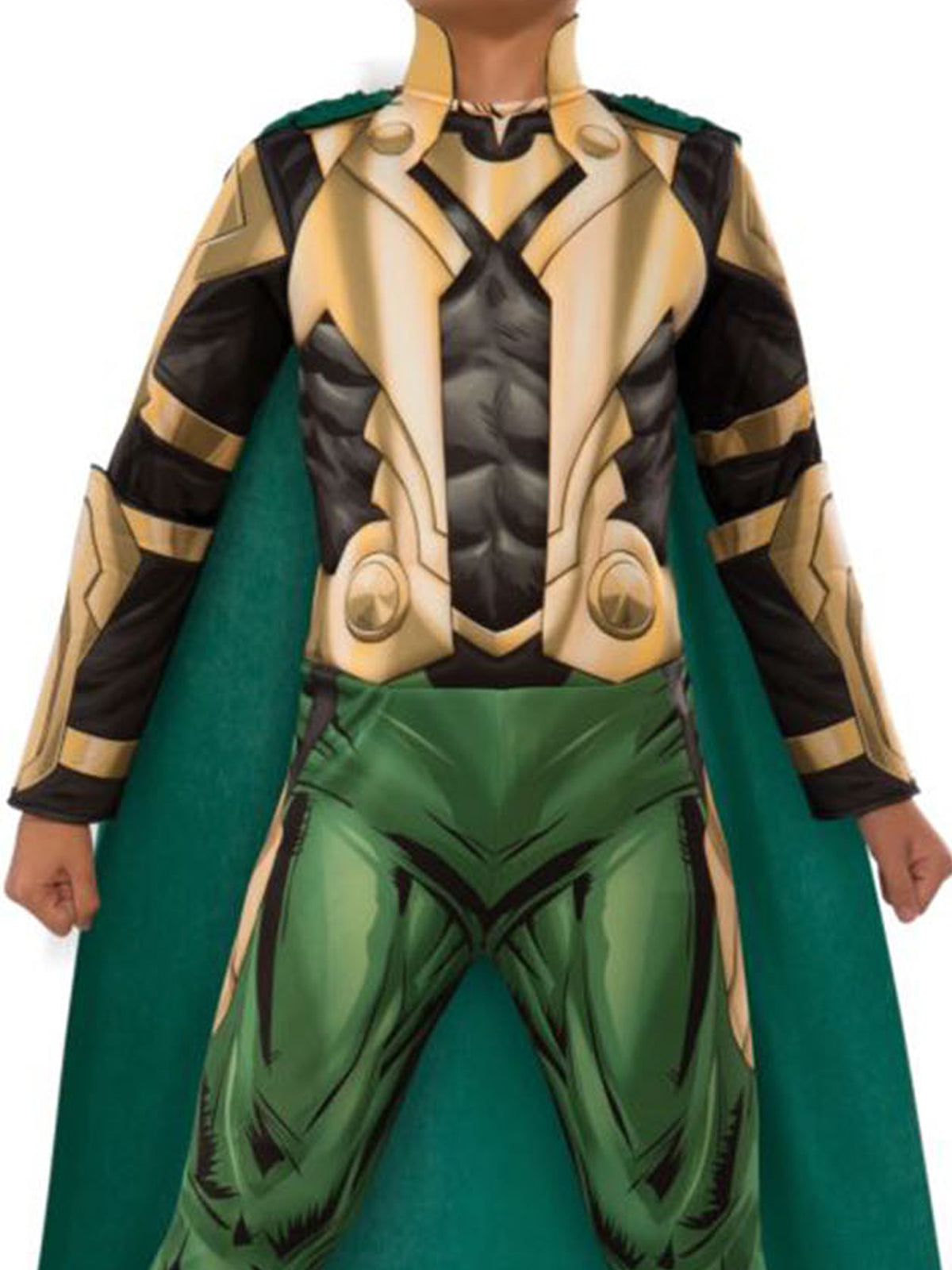 Loki Deluxe Costume Child Marvel Outfit with Cape Padded Top and Boot Tops