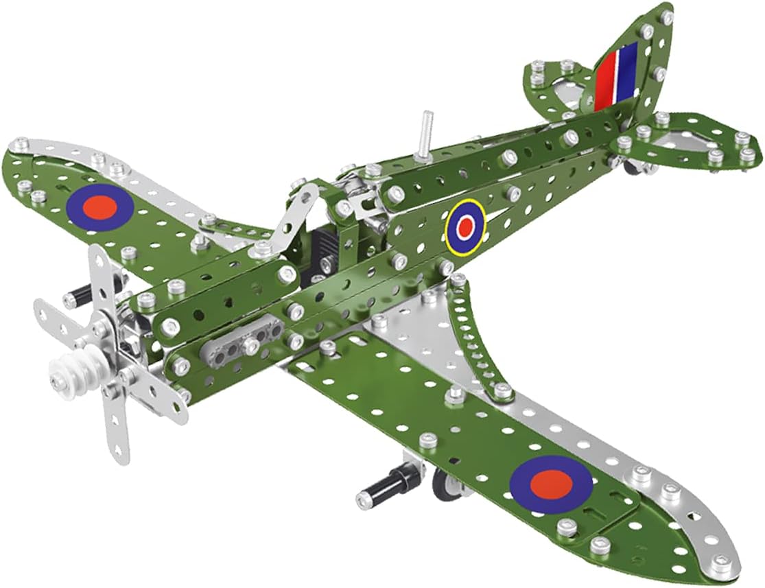 Construct IT Hurricane Fighter Plane - 331 Piece STEM Toys Construction Kit for 8+ Year Old's - Build Your Own Metal Plane for Kids Ages 8-12