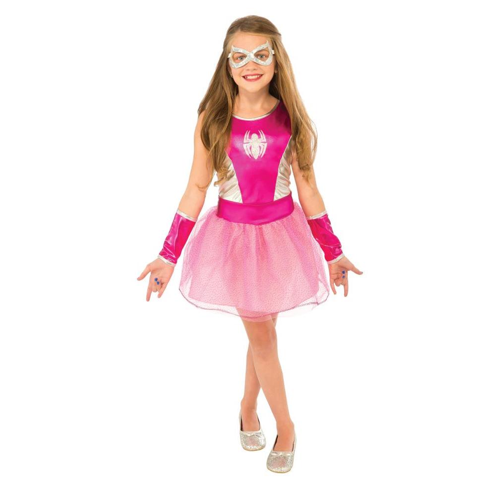 Marvel Spider-Girl Kids Costume – Official Licensed Dress with Tutu, Gauntlets &amp; Eyemask, Red Colour