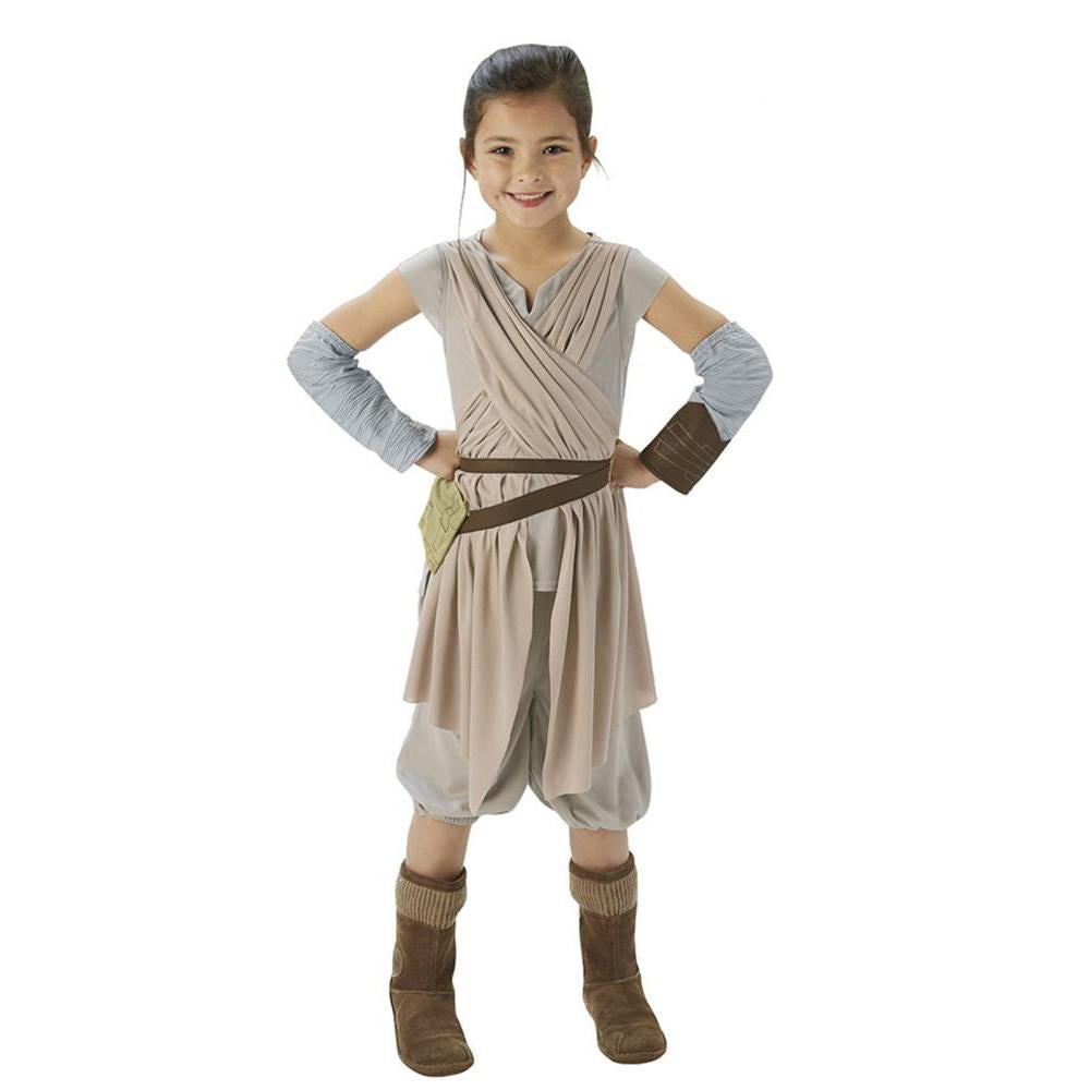 Star Wars Rey Costume for Adults with Tunic, Gauntlets and Belt from The Last Jedi - Beige Colour