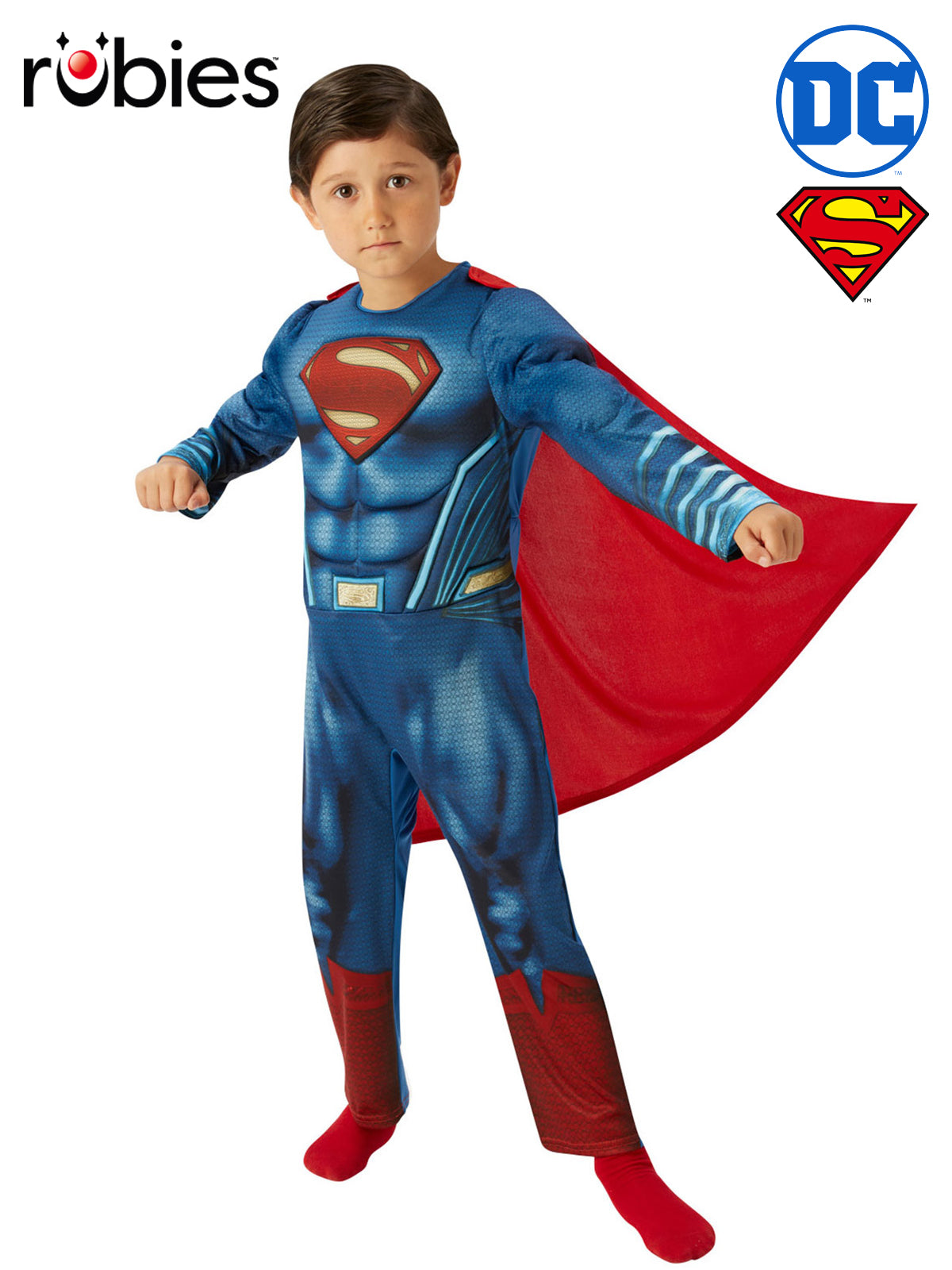 Superman Costume for Kids Deluxe Muscle Chest DC Comics Cape Suit