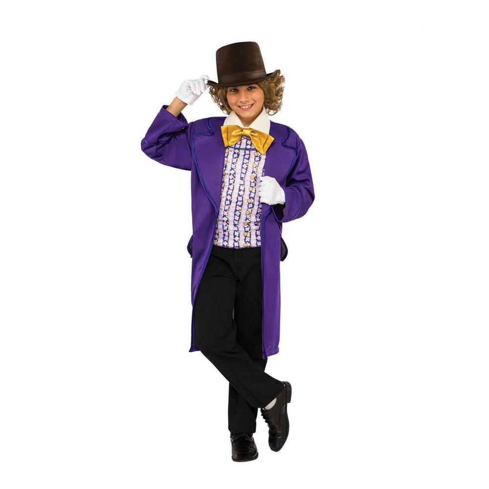 Willy Wonka Deluxe Kids Costume with Hat & Golden Ticket