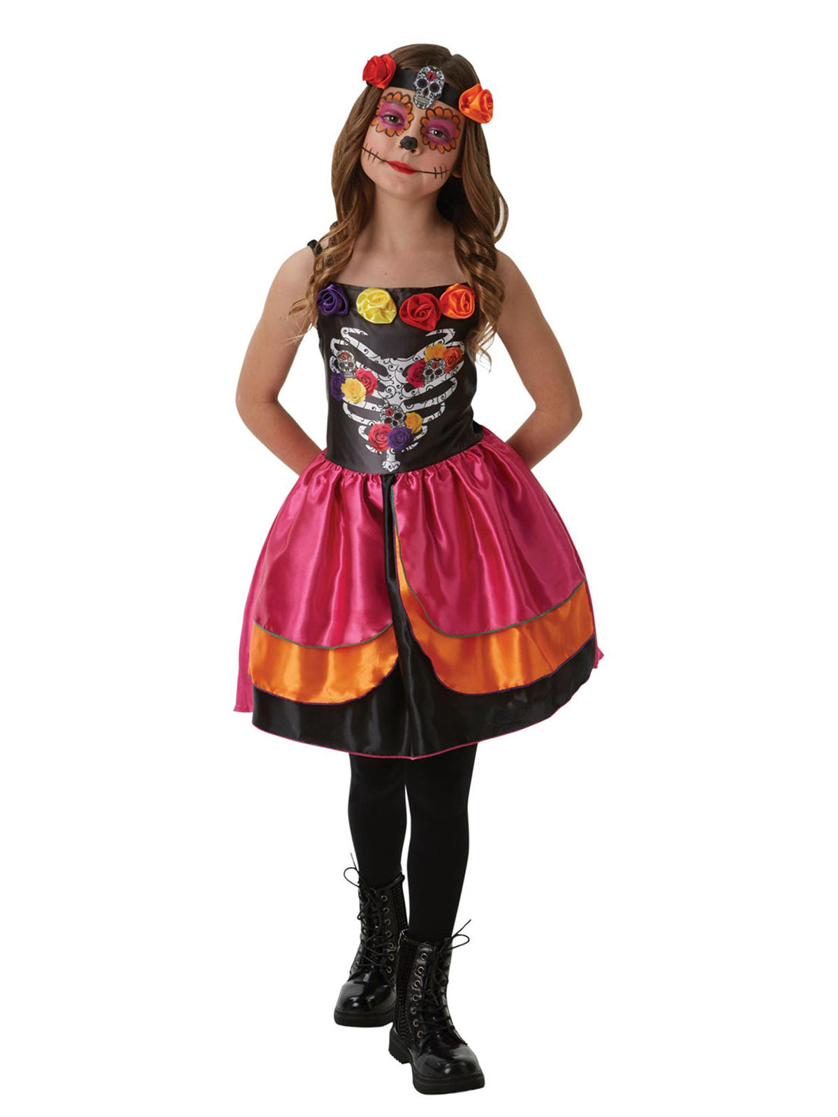 Sugar Skull Day Of The Dead Costume Child