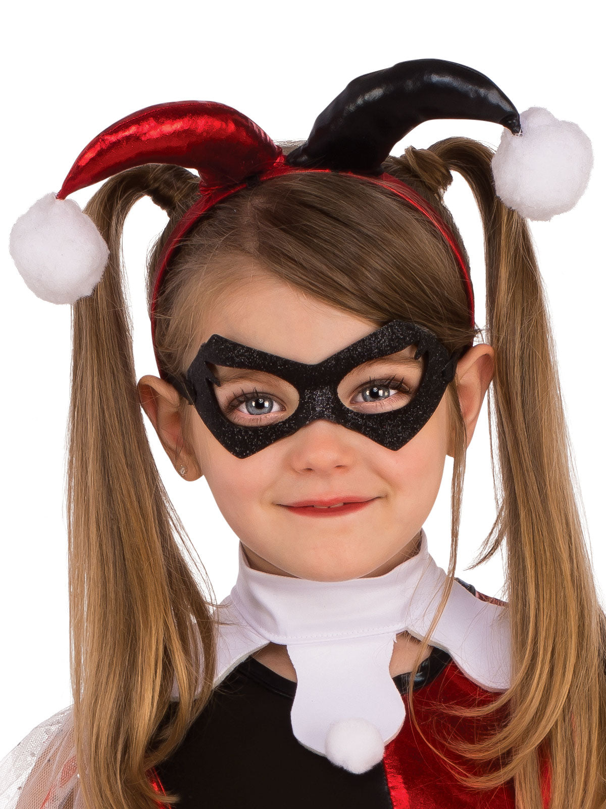 Harley Quinn Deluxe Costume for Kids – Dress, Collar, Headband, Gloves and Eye Mask