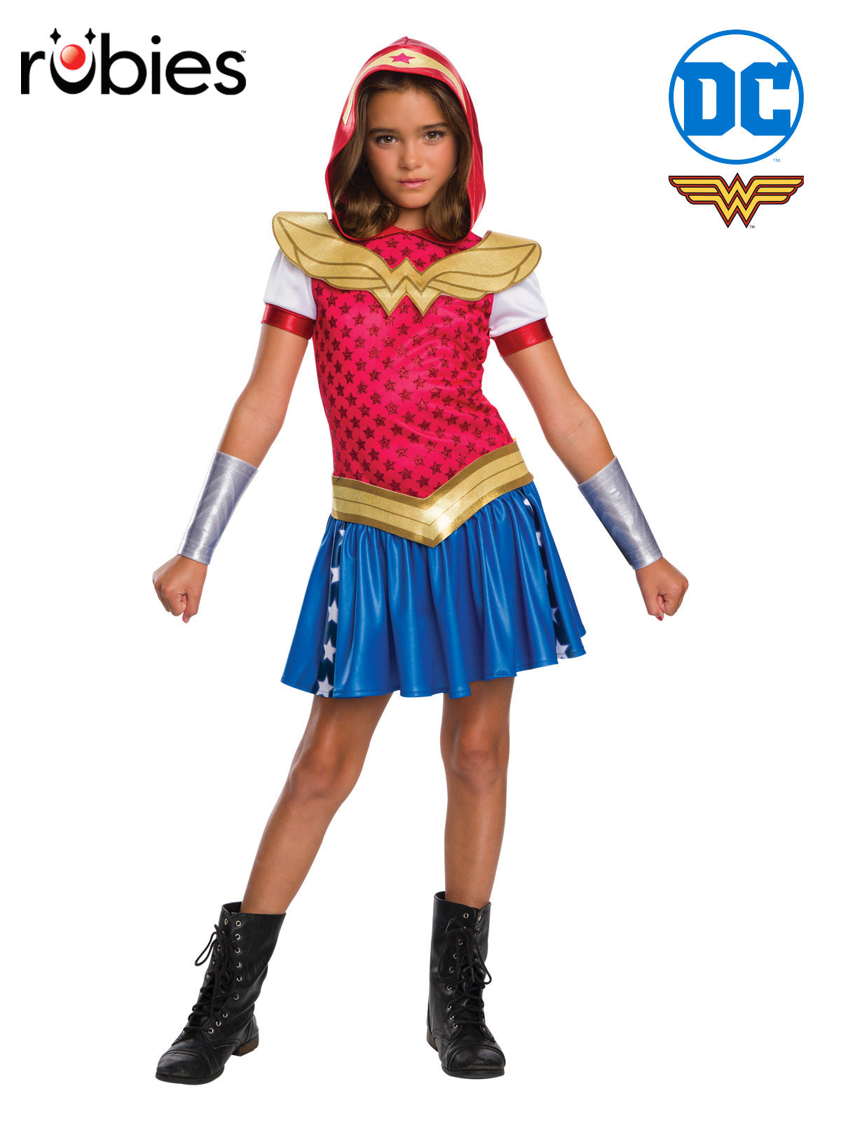 Wonder Woman DC Super Hero Girls Kids Hoodie Costume with Belt