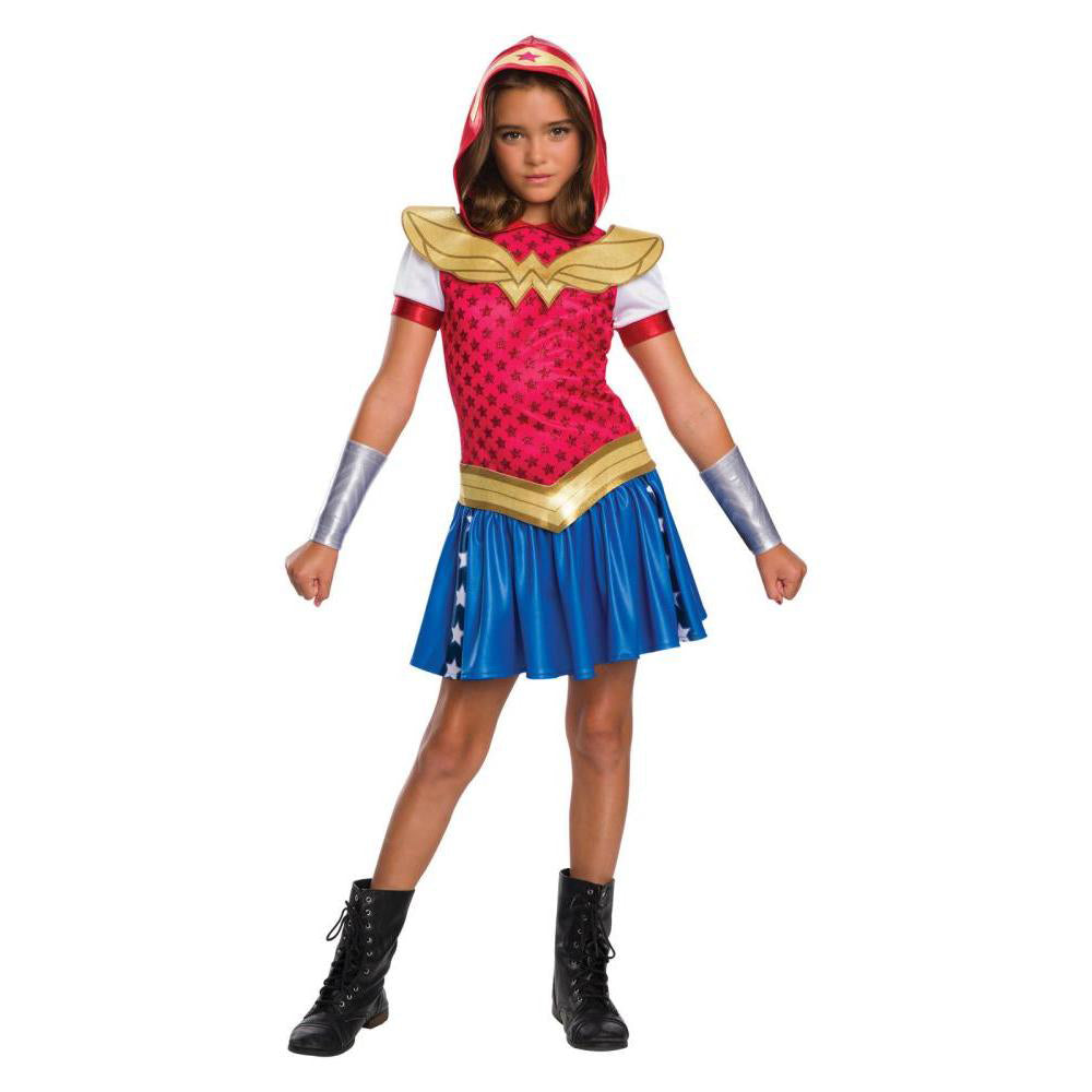Wonder Woman DC Super Hero Girls Kids Hoodie Costume with Belt