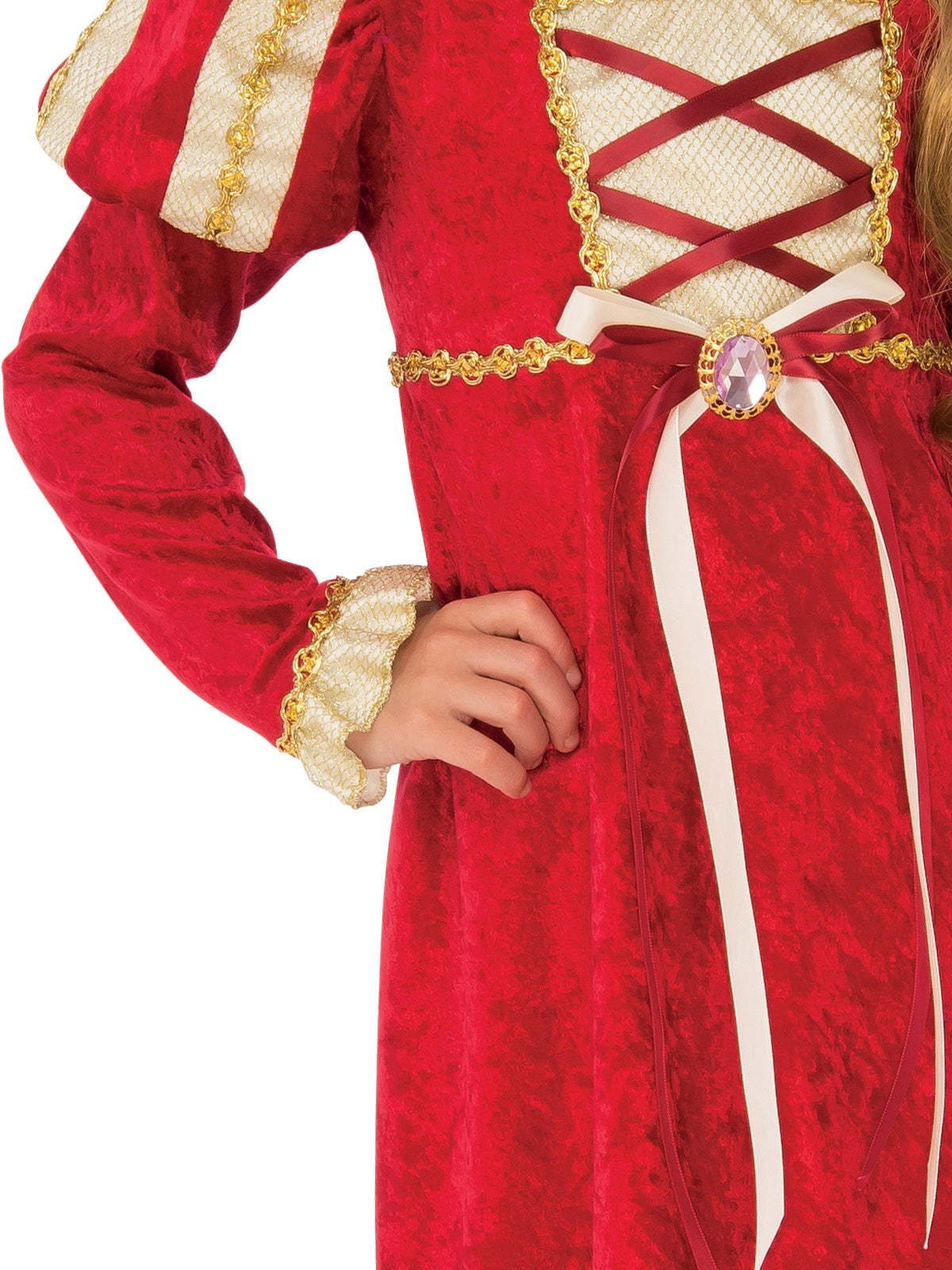 Medieval Princess Child Costume Renaissance Dress with Sleeves and Tiara