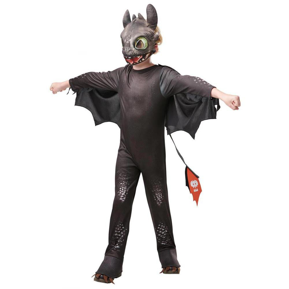 Toothless Costume for Kids Night Fury Deluxe Jumpsuit with Wings and Mask