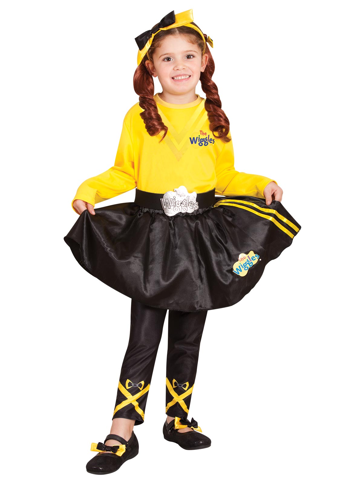 The Wiggles Yellow Wig Pigtails with Bows