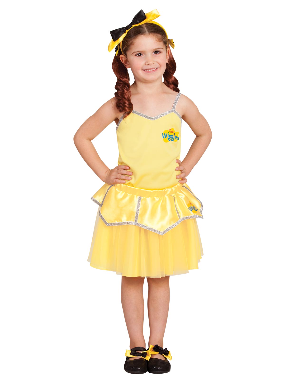 The Wiggles Yellow Wig Pigtails with Bows