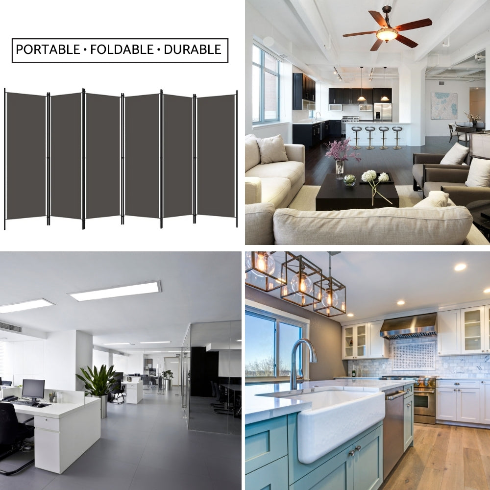 6-Panel Room Divider Anthracite 300x180 cm