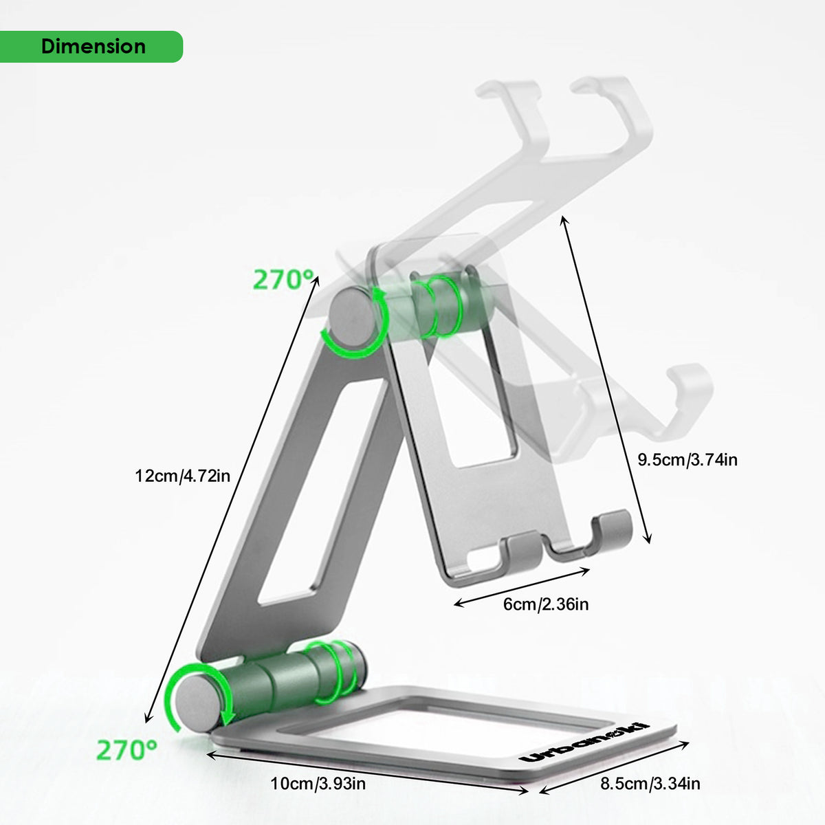 Urbanoki Portable Phone Tablet Stand Dual Folding Desk Travel Cradle Dock - Available in Two Colours
