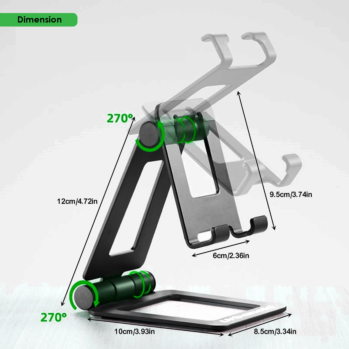 Urbanoki Portable Phone Tablet Stand Dual Folding Desk Travel Cradle Dock - Available in Two Colours