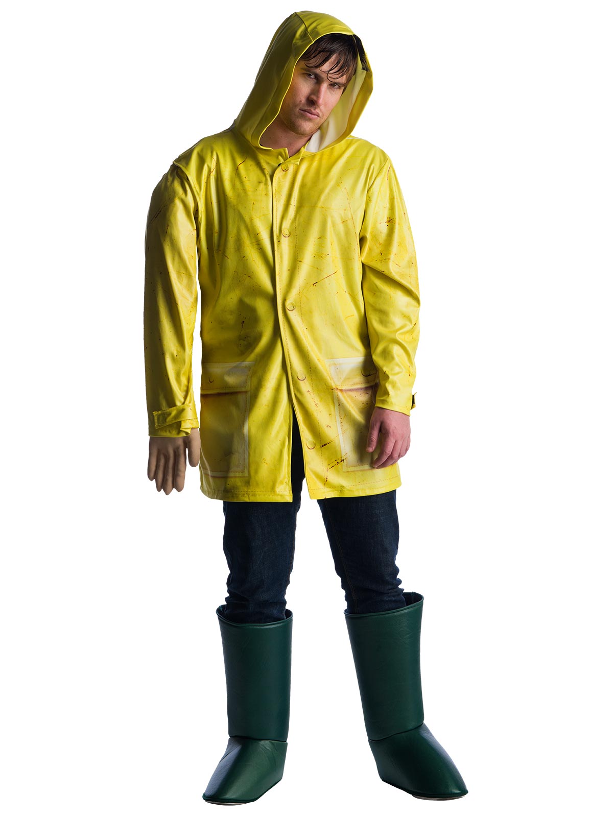 Georgie Denbrough Adult Costume from IT with Yellow Raincoat for Halloween