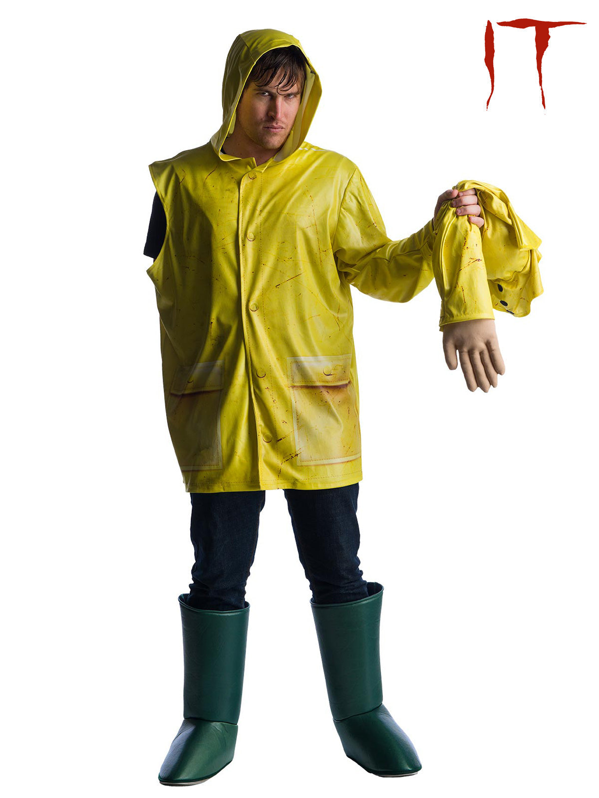 Georgie Denbrough Adult Costume from IT with Yellow Raincoat for Halloween