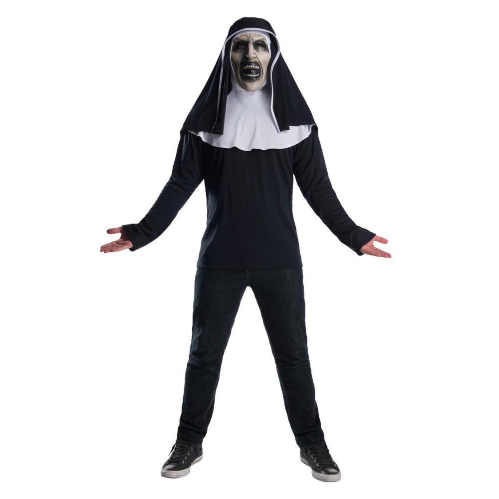 The Nun Costume for Adults Horror Movie Outfit with Mask Hood and Headpiece