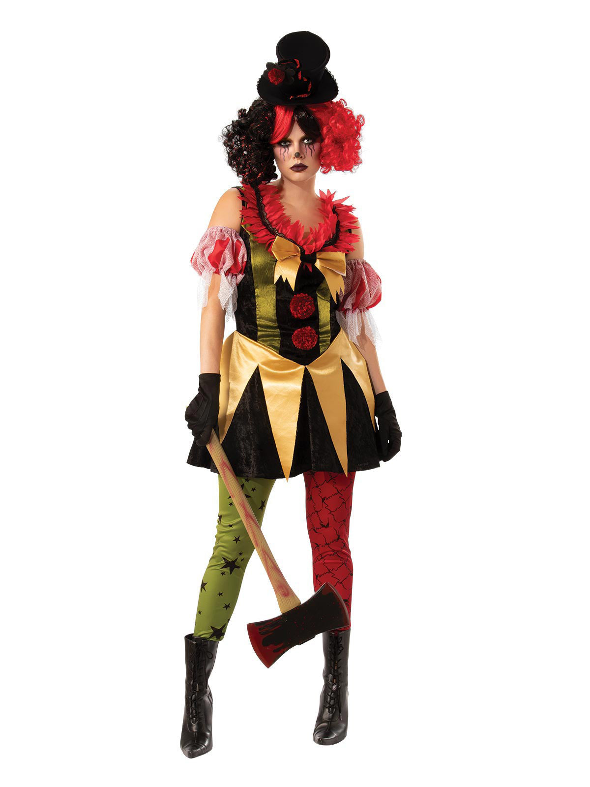 Evil Clown Lady Adult Costume with Hat Halloween Book Week