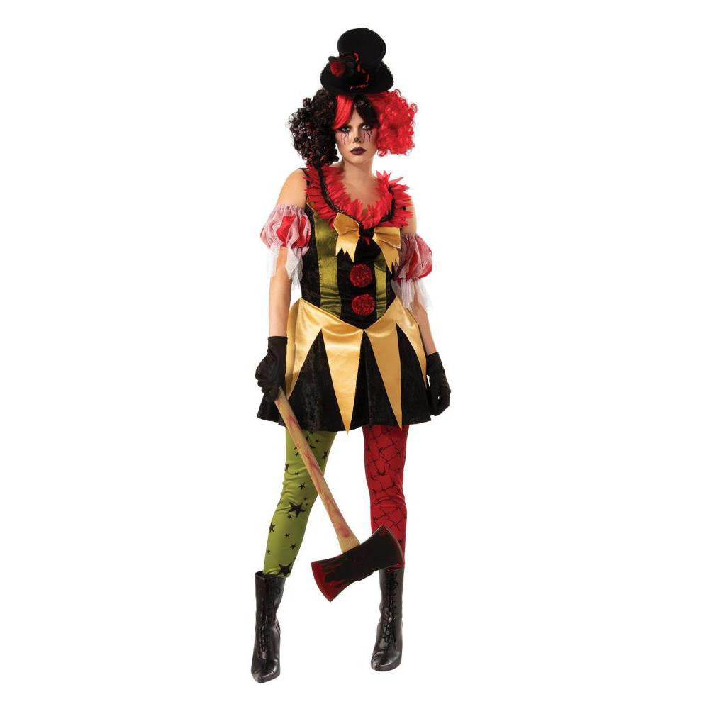 Evil Clown Lady Adult Costume with Hat Halloween Book Week