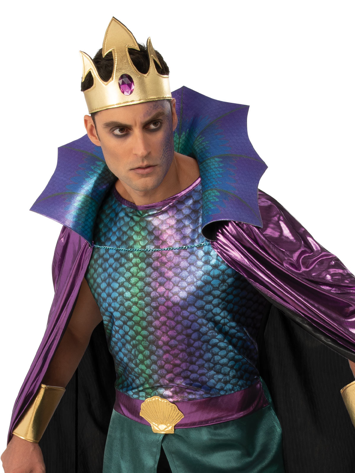 King Neptune Costume with Cape, Headpiece and Gauntlets for Adult