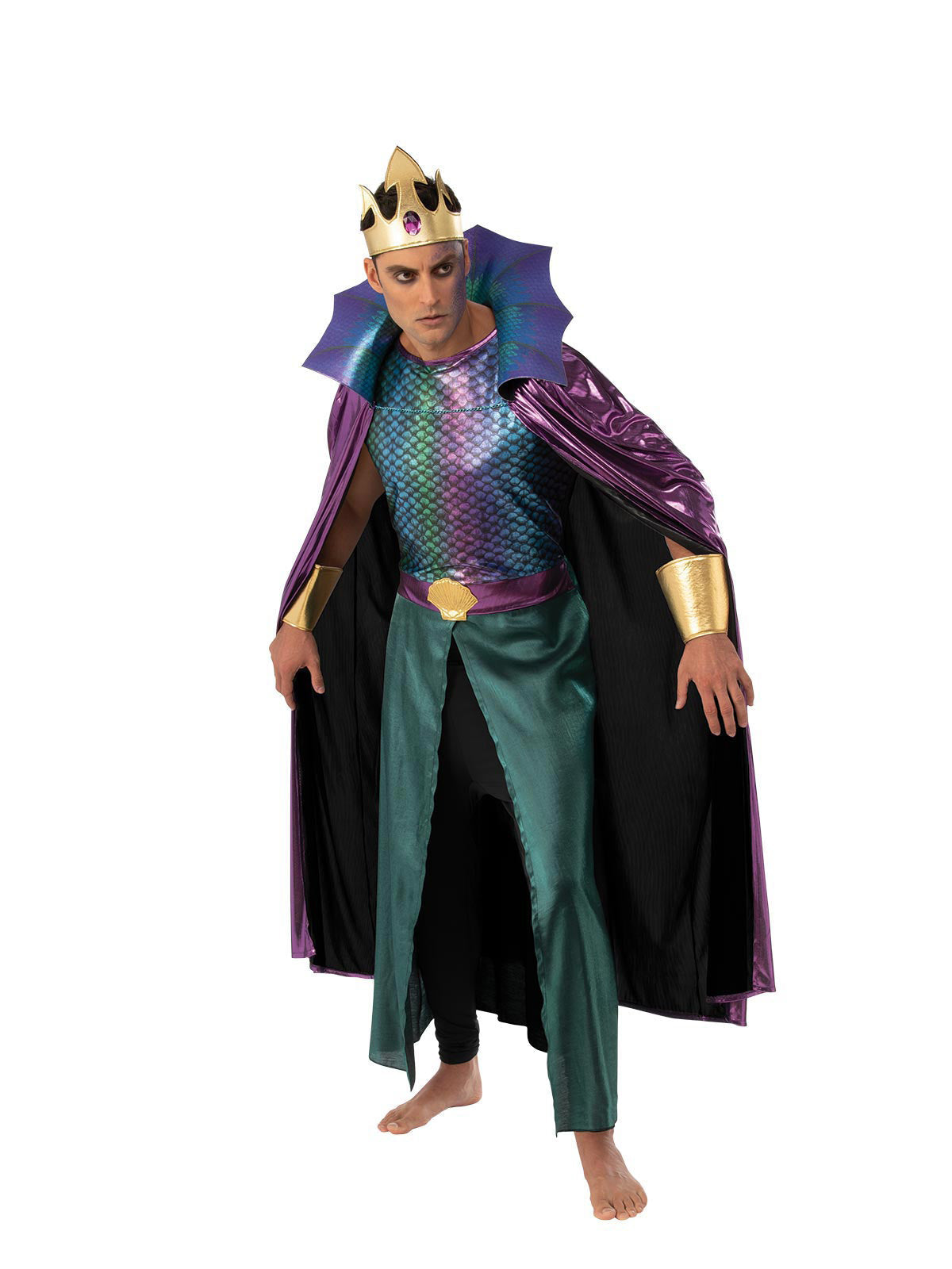 King Neptune Costume with Cape, Headpiece and Gauntlets for Adult
