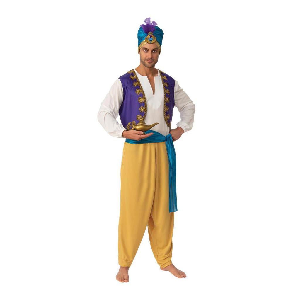 Arabian Prince Costume for Adults Shirt Pants Vest Turban Belt Book Week Outfit