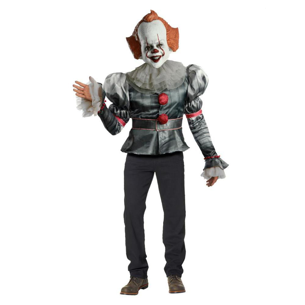 Pennywise IT Chapter 2 Deluxe Costume with Mask and Collar for Halloween