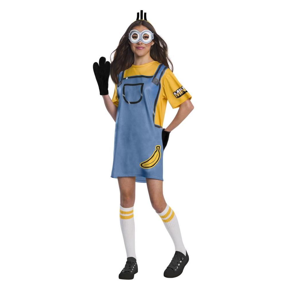 Female Minion Costume Dress with Goggles Gloves and Headpiece