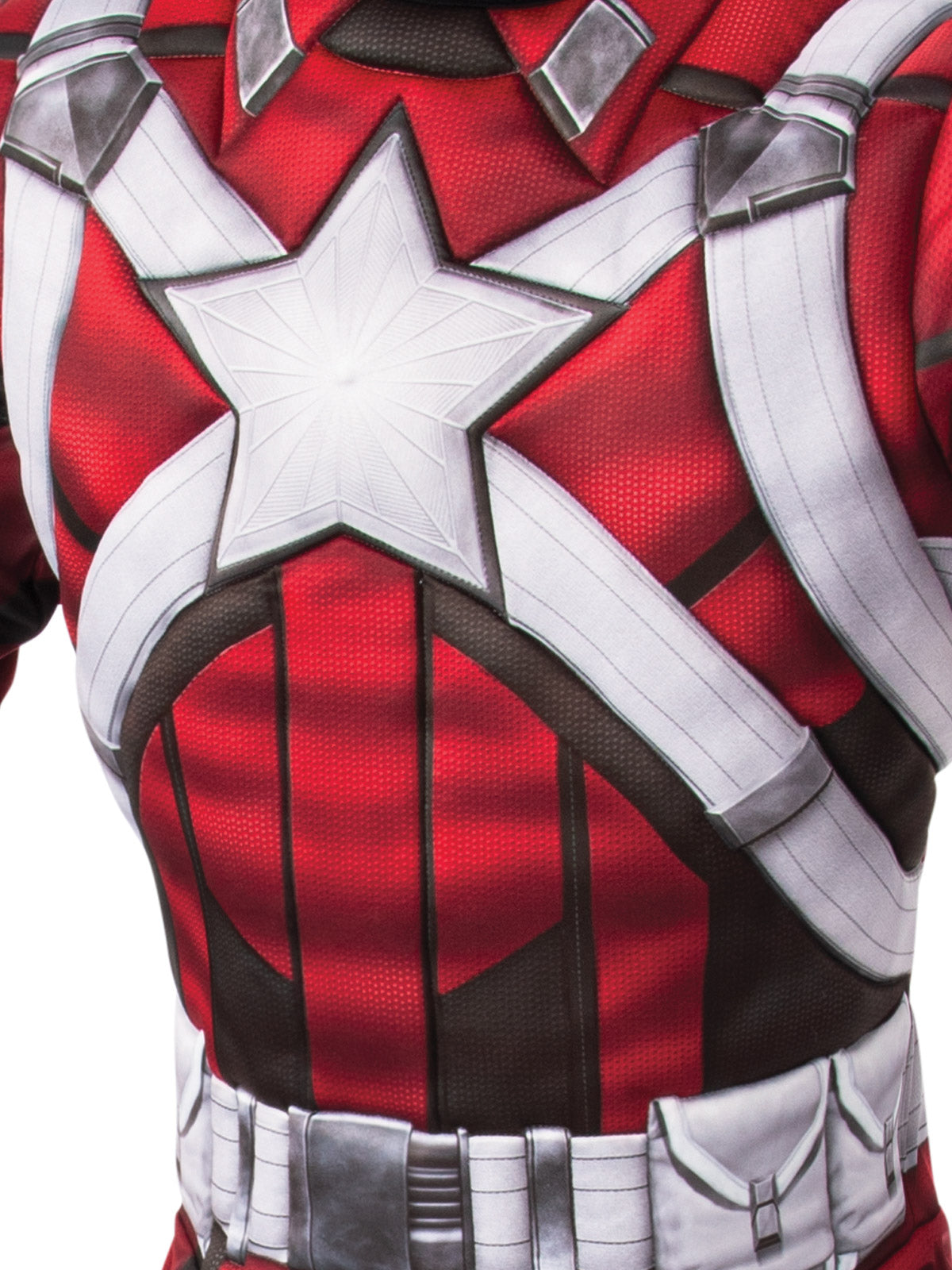 Marvel Red Guardian Costume for Adults with Muscle Chest Jumpsuit and Mask - Red Colour