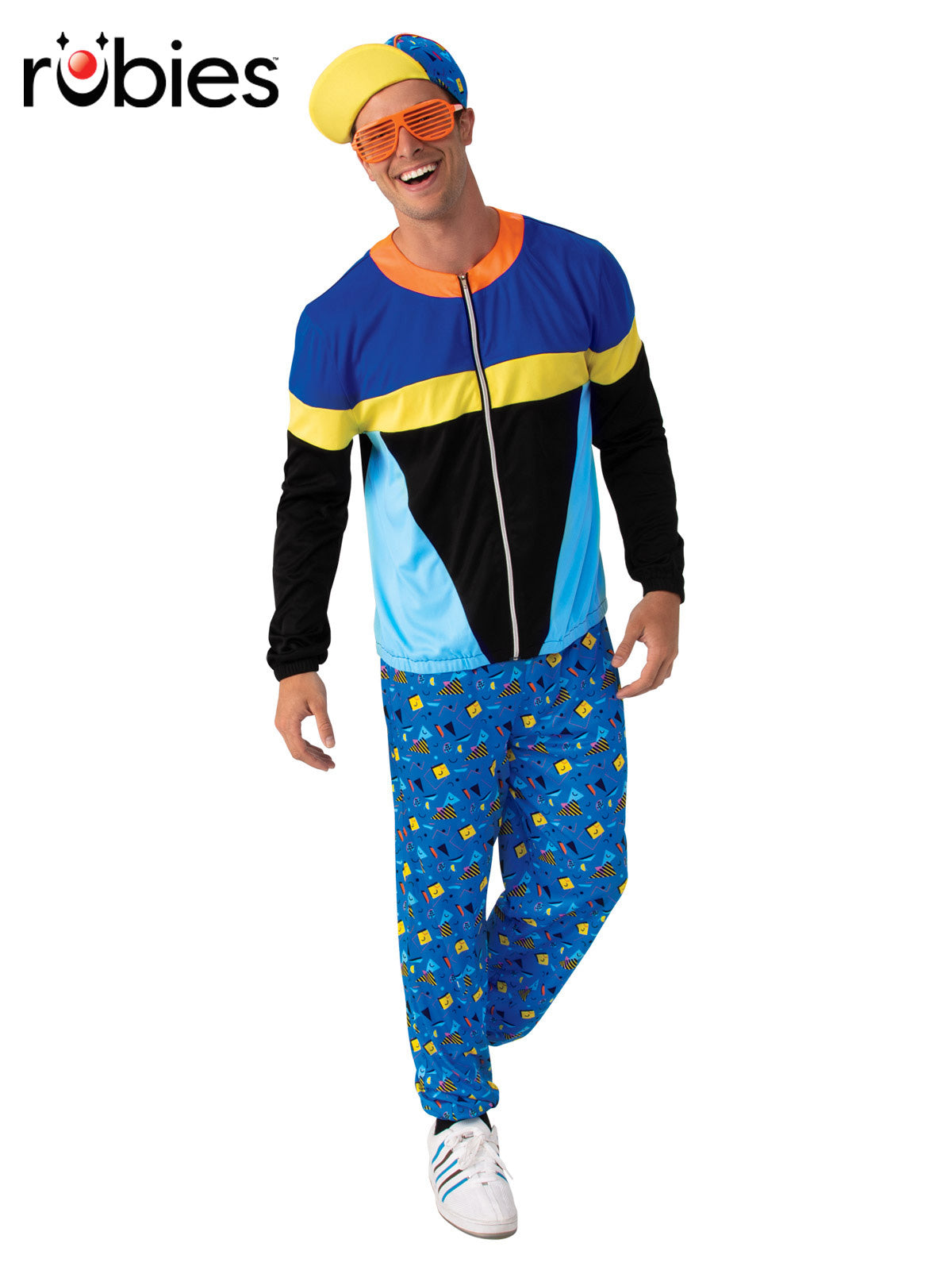 Nineties Guy Costume Adult Retro Tracksuit with Cap and Jacket for 90s Theme