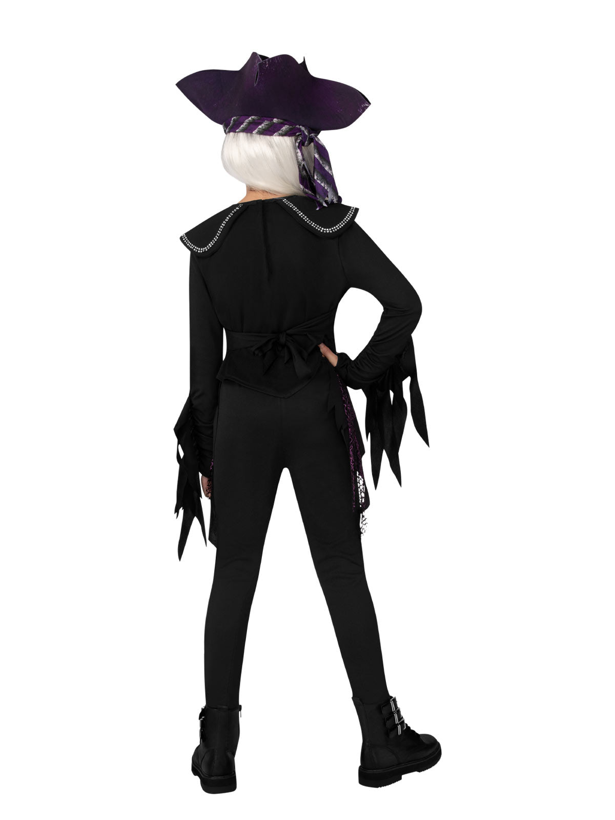 Ghost Ship Pirate Girl Kids Halloween Costume with Shirt Leggings Hat and Eye Patch