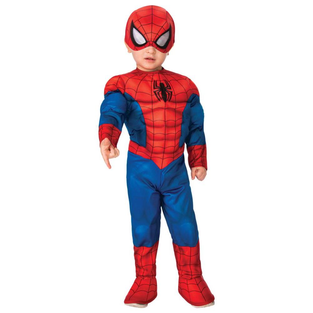 Spider Man Costume for Toddlers Muscle Jumpsuit with Mask Boot Tops Superhero