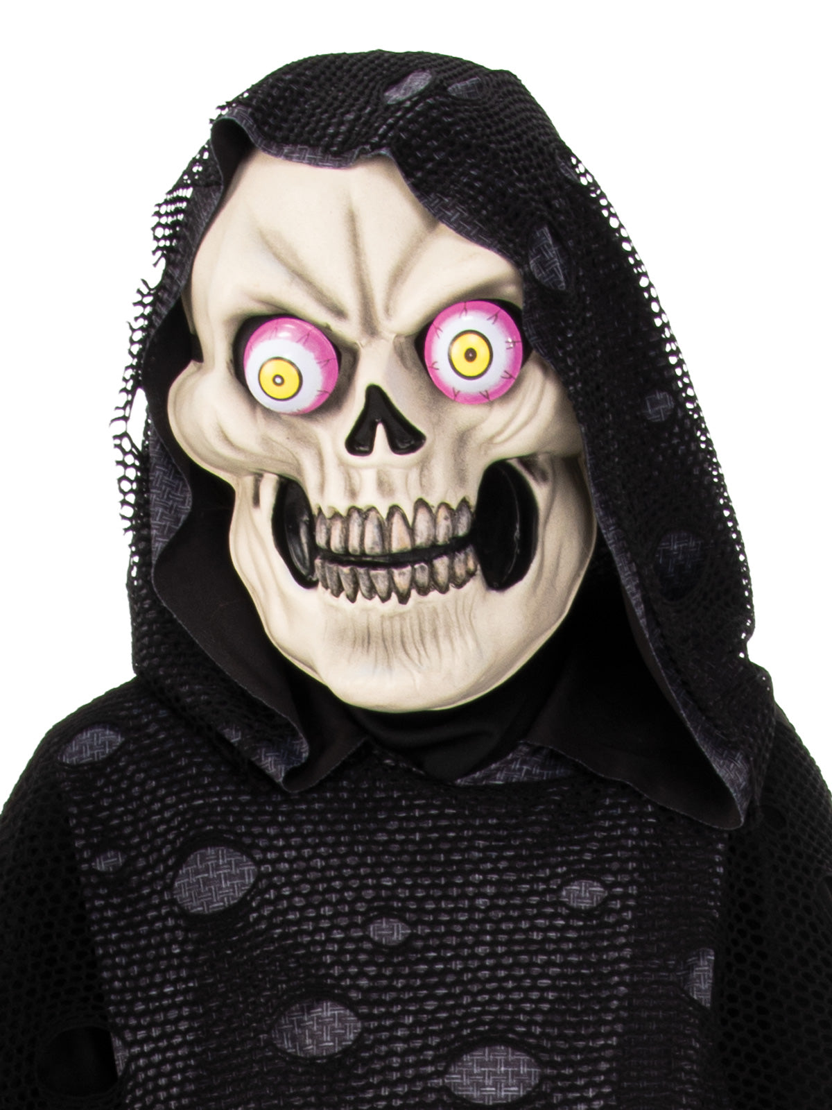 Google-Eyed Skeleton Kids Halloween Costume with Hooded Robe and Pop-Out Eye Mask